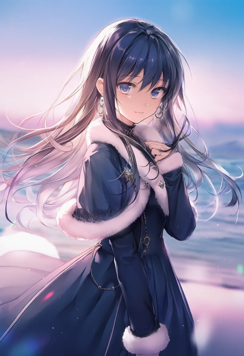 毛皮の縁取りのある服のAIイラスト｜プロンプト紹介