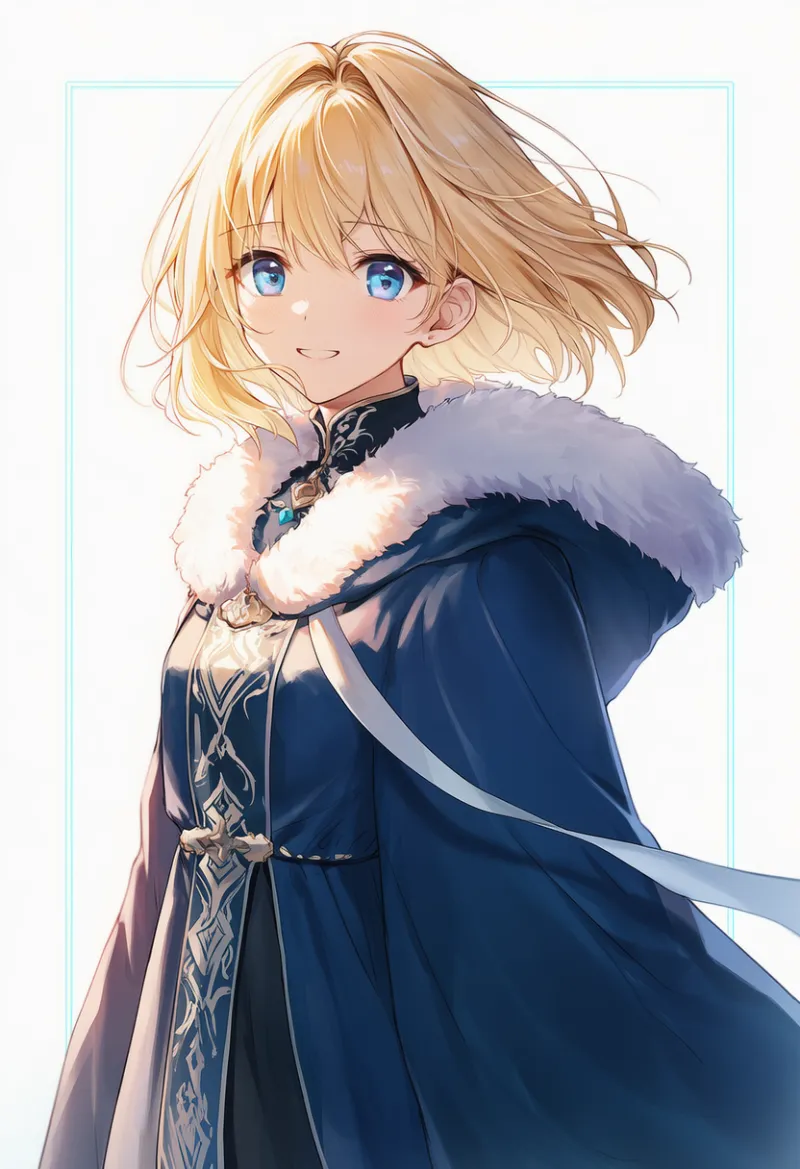 毛皮トリム付きローブのAIイラスト｜プロンプト紹介