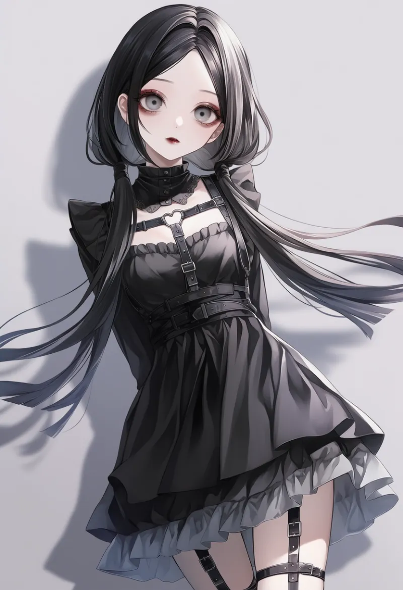 ガーターストラップのAIイラスト(ゴシックファション)|プロンプト紹介