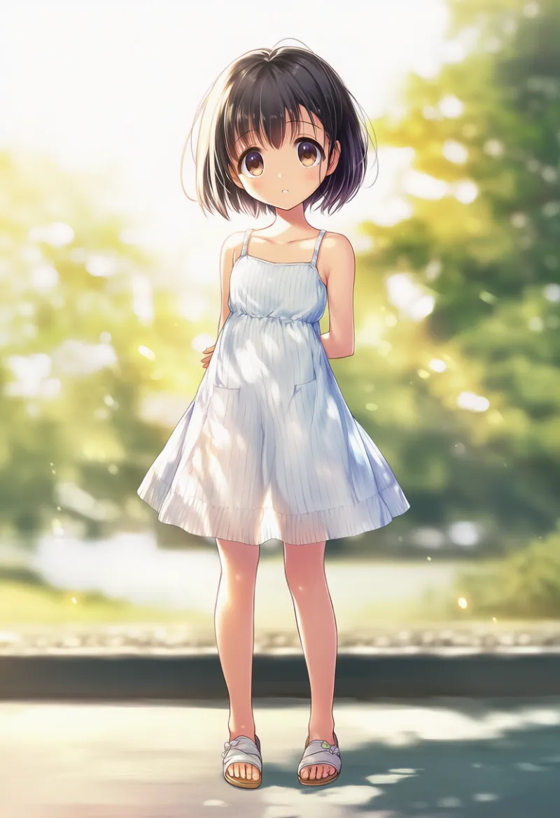 小柄・背が低い・大きな頭|幼い少女の頭身・体型のプロンプトとAIイラスト