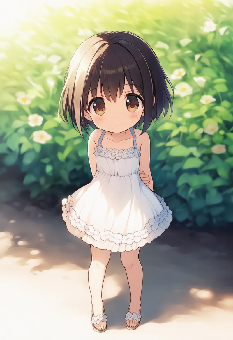 ちびキャラ寄り|幼い少女の頭身・体型のプロンプトとAIイラスト