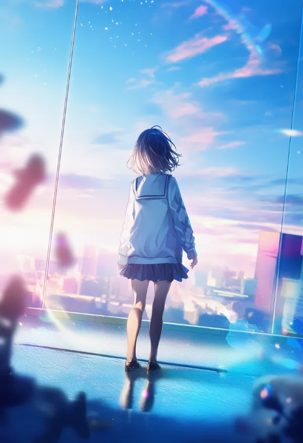 ガラス壁のAIイラスト