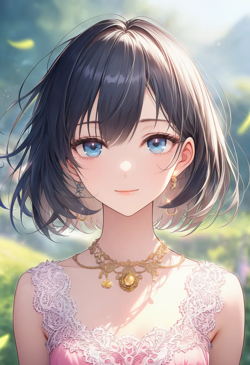 金の宝石付きペンダントのAIイラスト（豪華な服用）｜プロンプト紹介