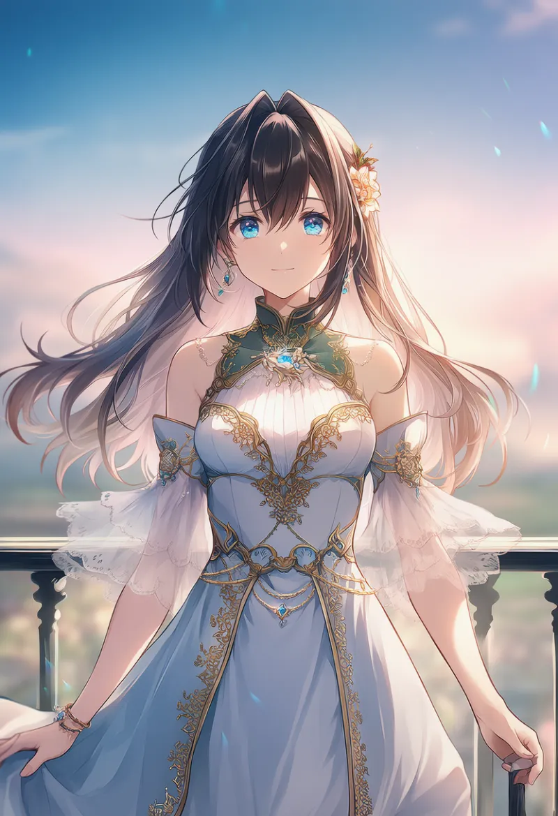 金の縁取りのAIイラスト（豪華な服用）｜プロンプト紹介