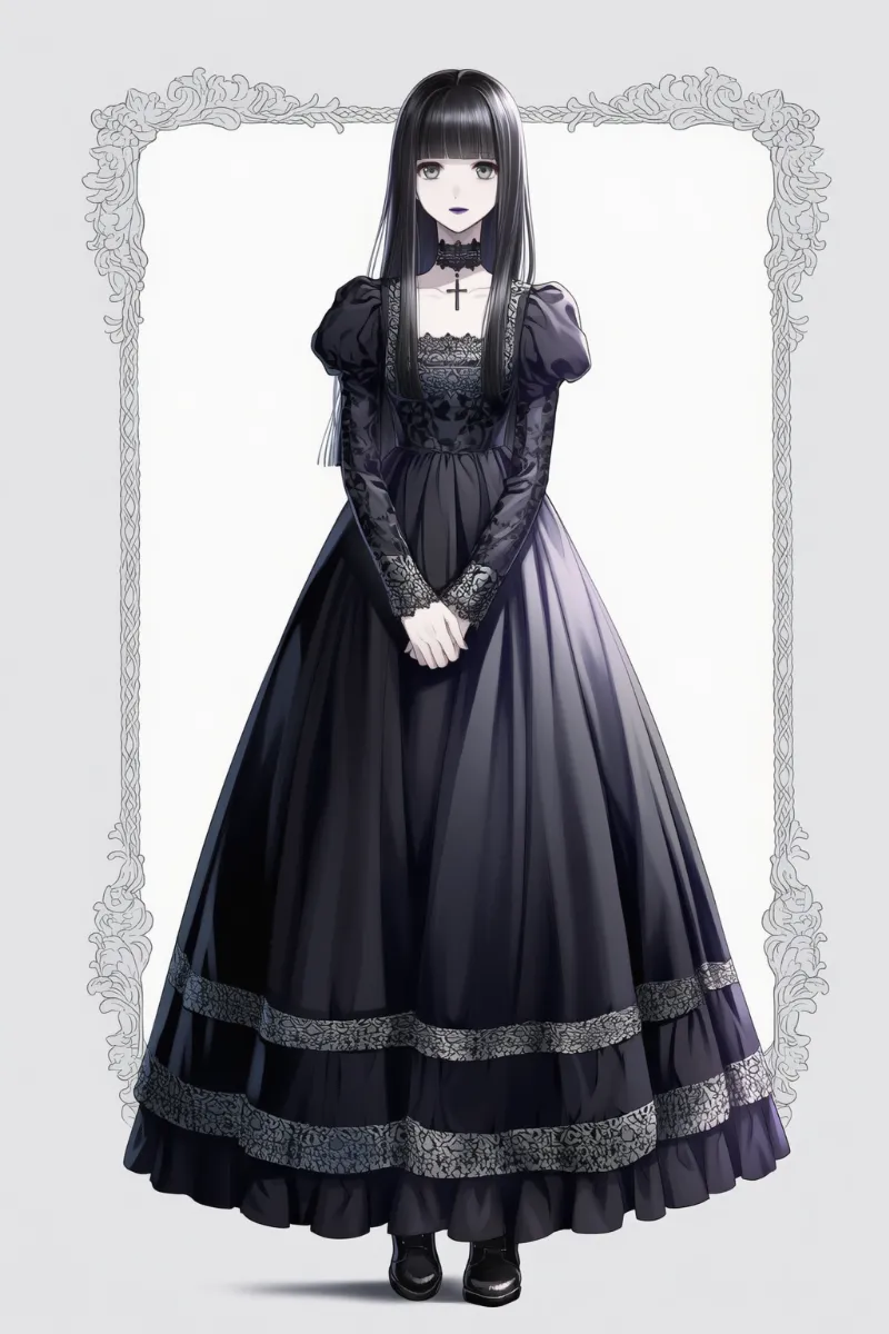 ゴシックファッションを再現するプロンプト:goth fashion|AIイラスト