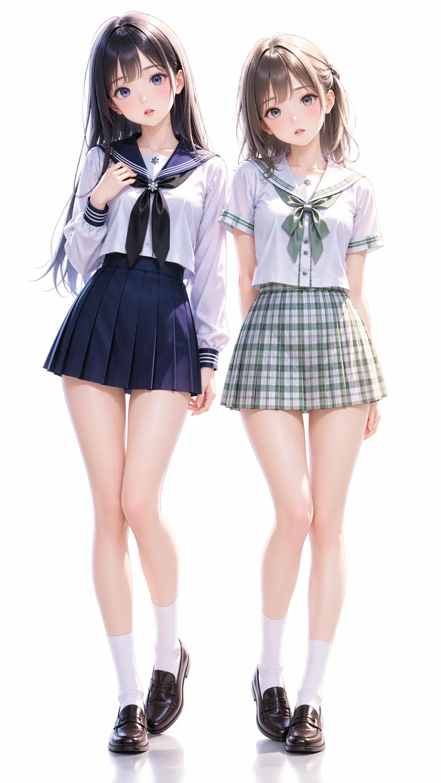 制服美少女2人のAIイラスト｜GPT Image 2で生成したAnimagineXLの作例