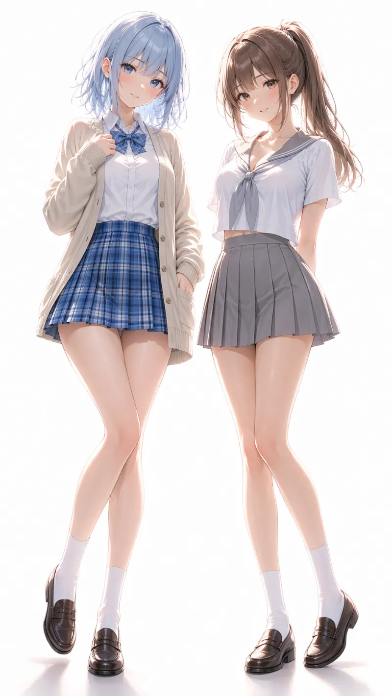 美少女2人の全身のAIイラスト-2｜GPT Image 2で生成したAnimagineXLの作例