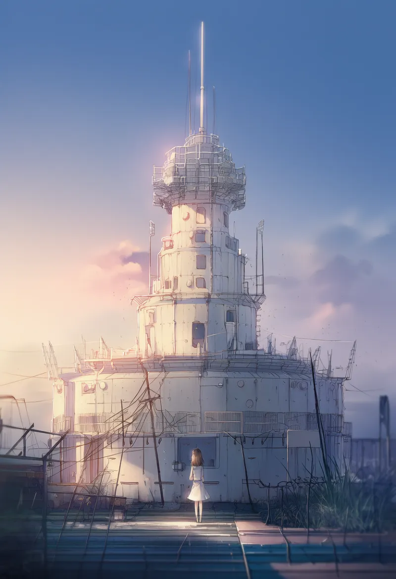 見張り塔のプロンプト:guard tower, military base|軍事施設のAIイラスト