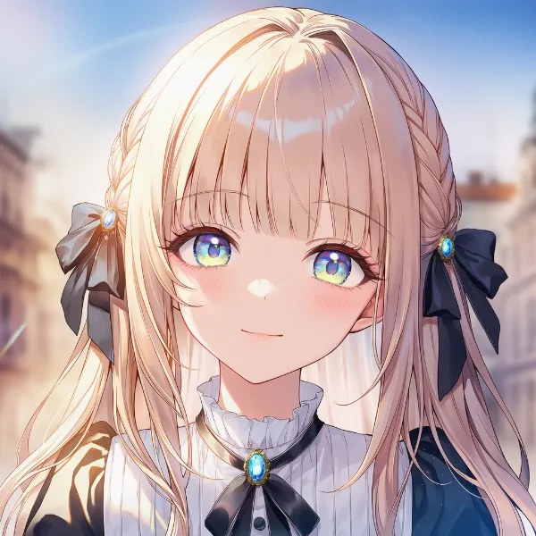 ヘアリボン（お嬢様ヘアのアクセサリ）のAIイラスト｜プロンプト紹介