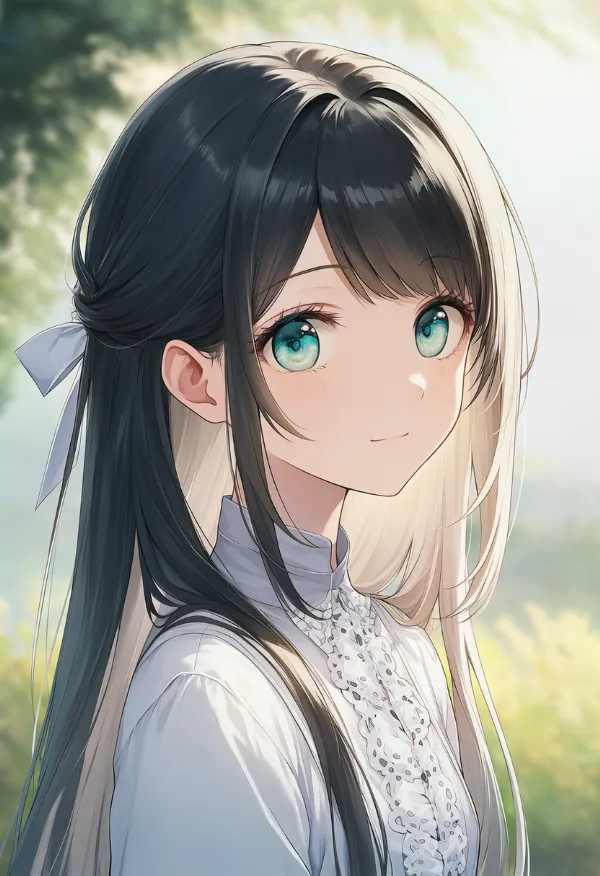 ハーフアップ（お嬢様ヘア）のAIイラスト｜プロンプト紹介