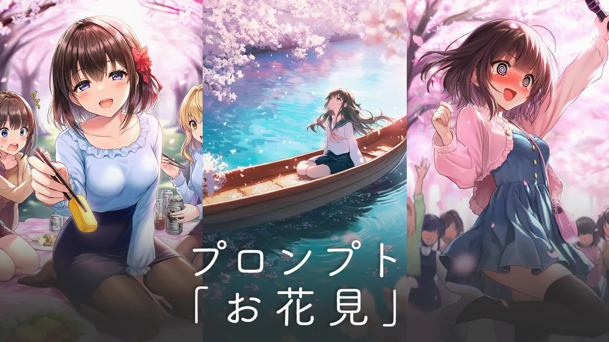 お花見シーンのプロンプト一覧【AIイラスト】