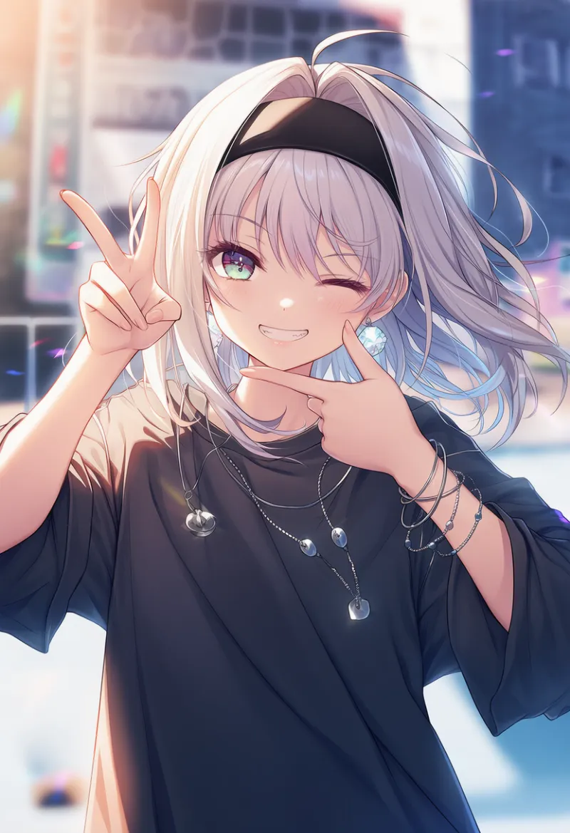 ヘッドバンドのAIイラスト|プロンプト紹介(ヒップホップファッション)