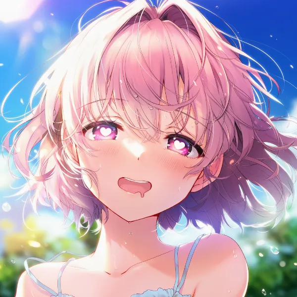 ハート型の瞳孔のAIイラスト