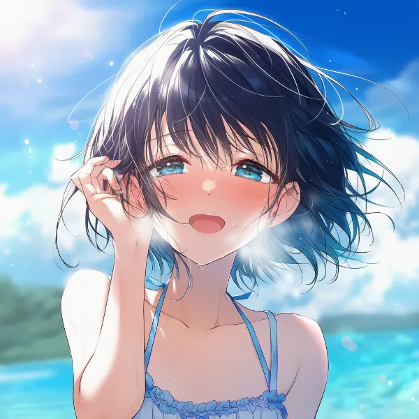 荒い息遣いを表現したAIイラスト作例