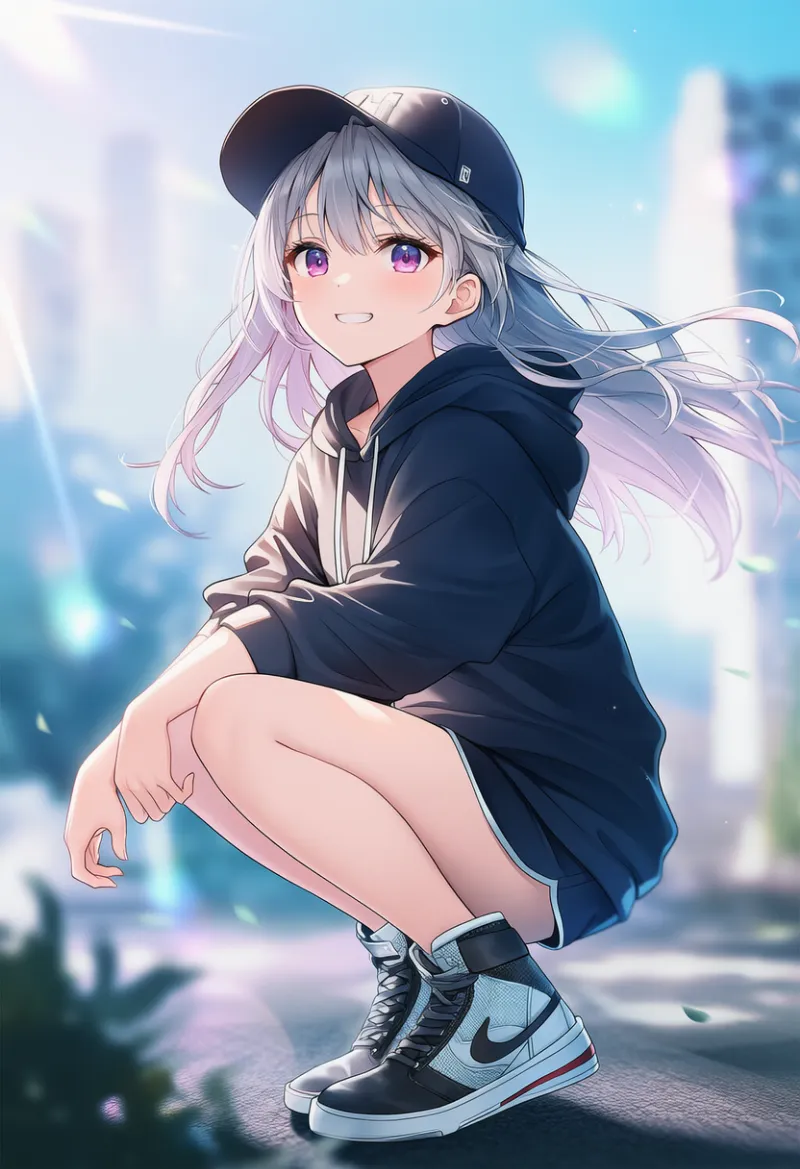 ハイカットスニーカーのAIイラスト|プロンプト紹介(ヒップホップファッション)