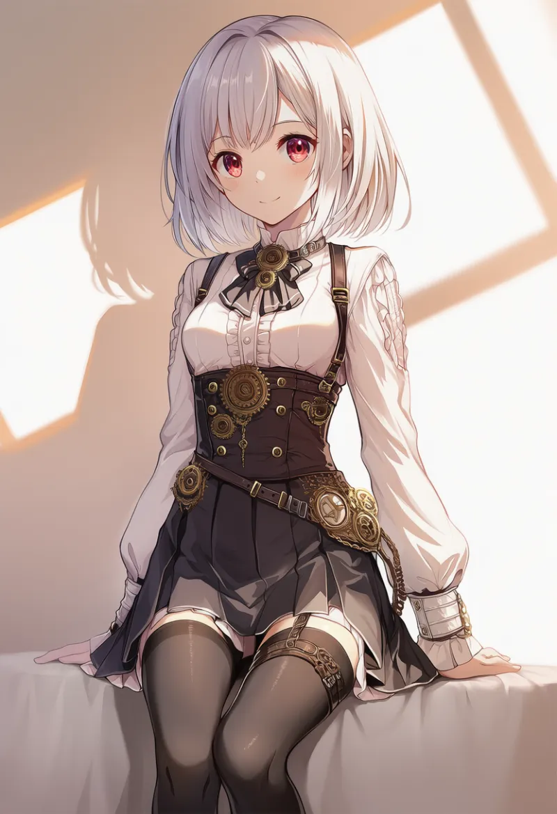 ハイウエストスカートのAIイラスト(スチームパンク)|プロンプト紹介