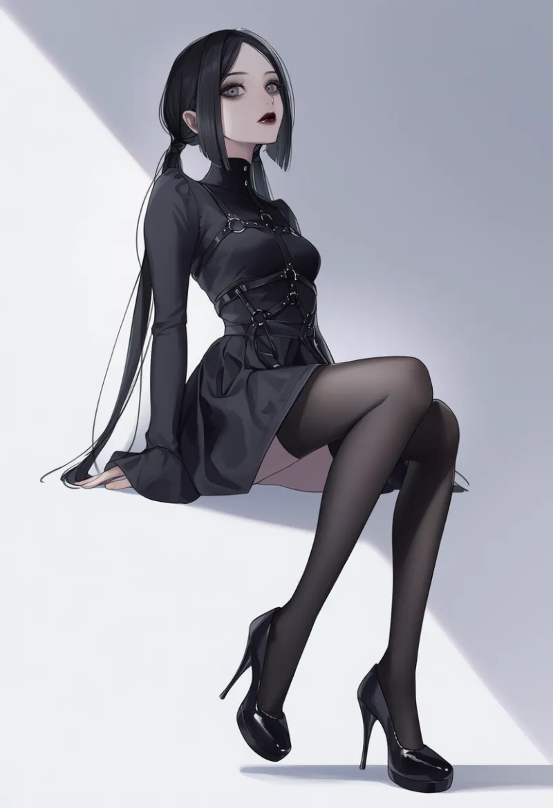 ハイヒールのAIイラスト(ゴシックファション)|プロンプト紹介