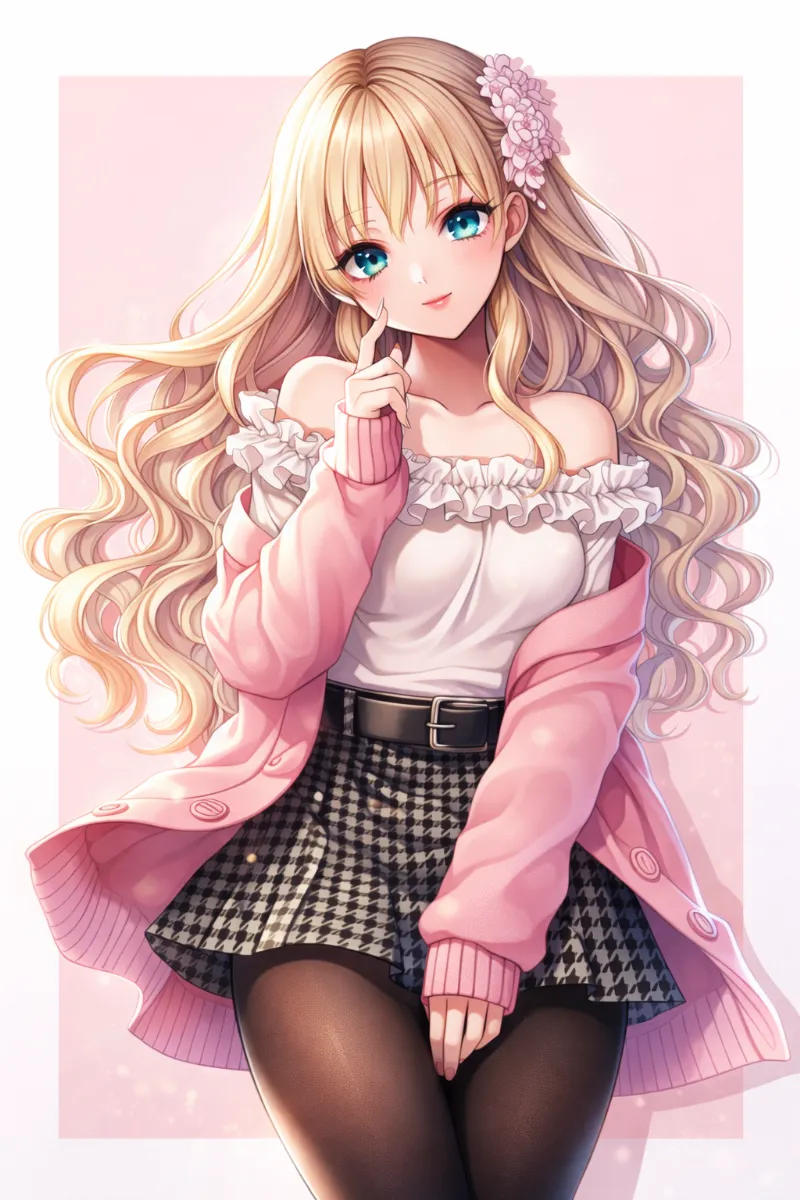 姫カジファッションのAIイラストの作例