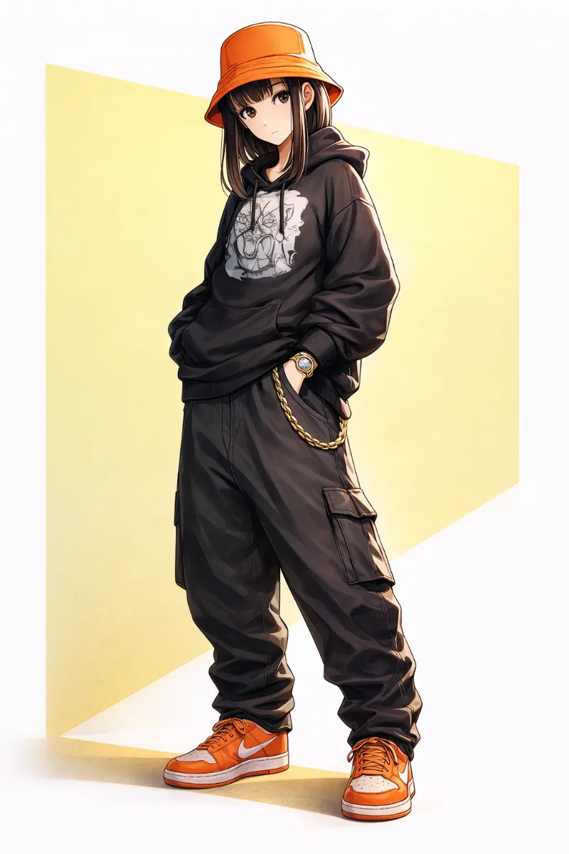 オーバーサイズカジュアルのプロンプト|AIイラスト(ヒップホップファッション)