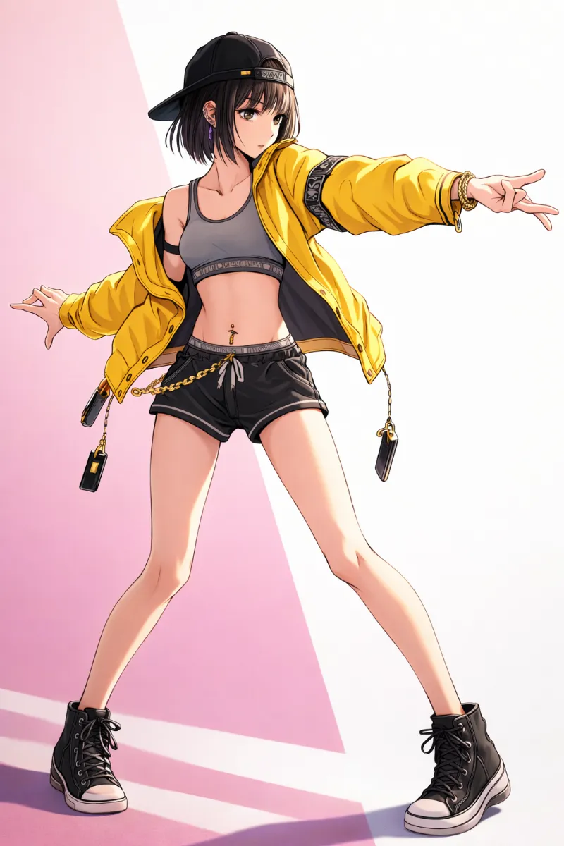 スポーティショートパンツのプロンプト|AIイラスト(ヒップホップファッション)