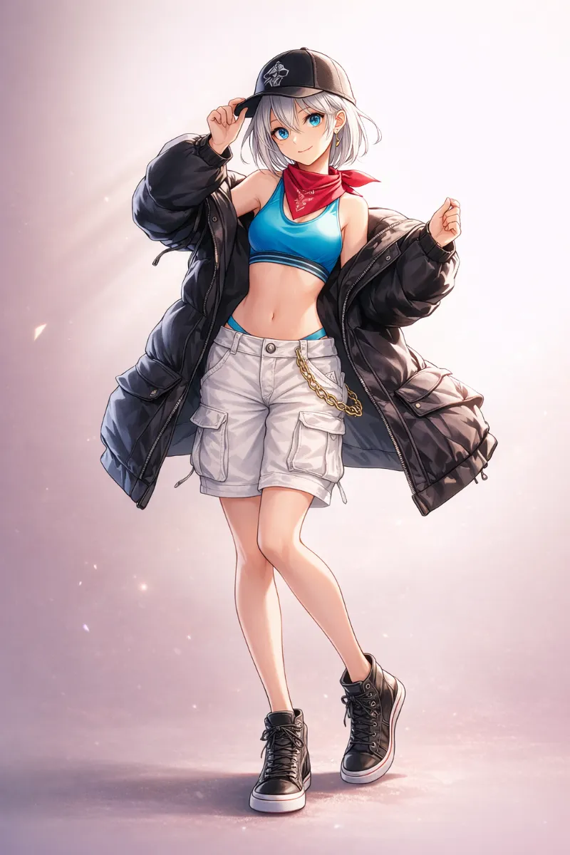 カーゴ×チェーンスタイルのプロンプト|AIイラスト(ヒップホップファッション)