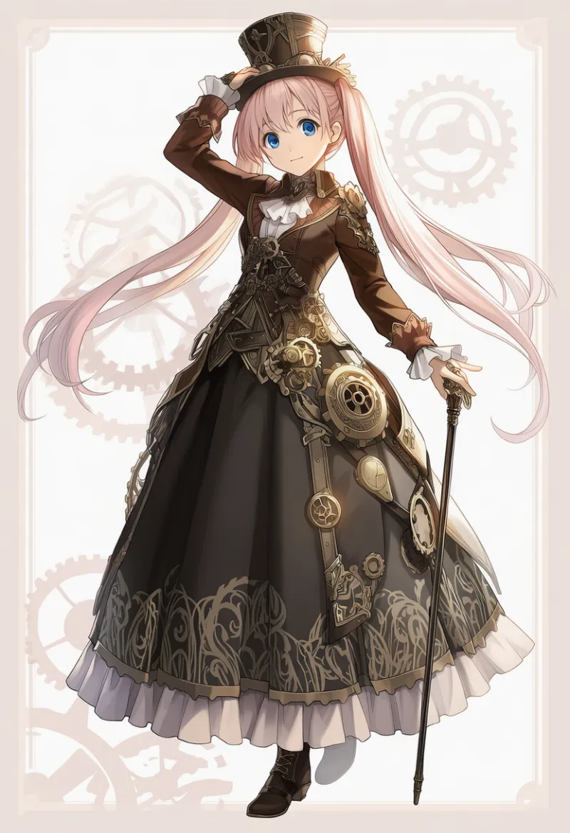 ステッキのAIイラスト(スチームパンク)|プロンプト紹介