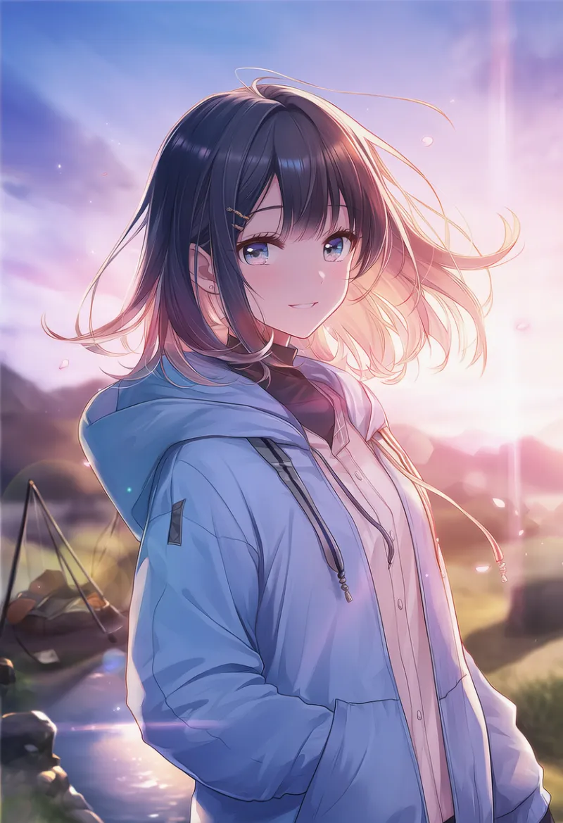 フード付きジャケットのAIイラスト｜プロンプト紹介