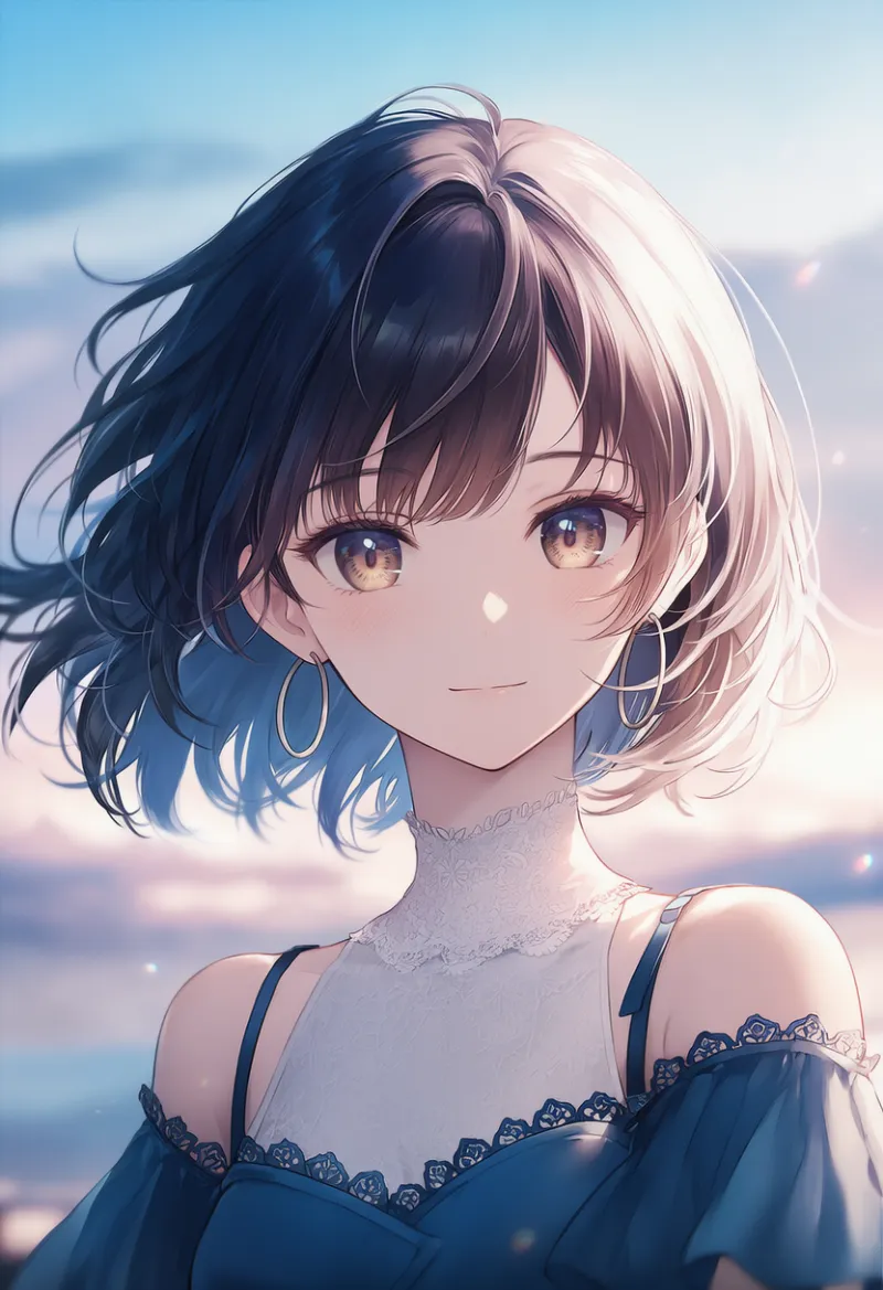 フープイヤリングのAIイラスト（豪華な服用）｜プロンプト紹介