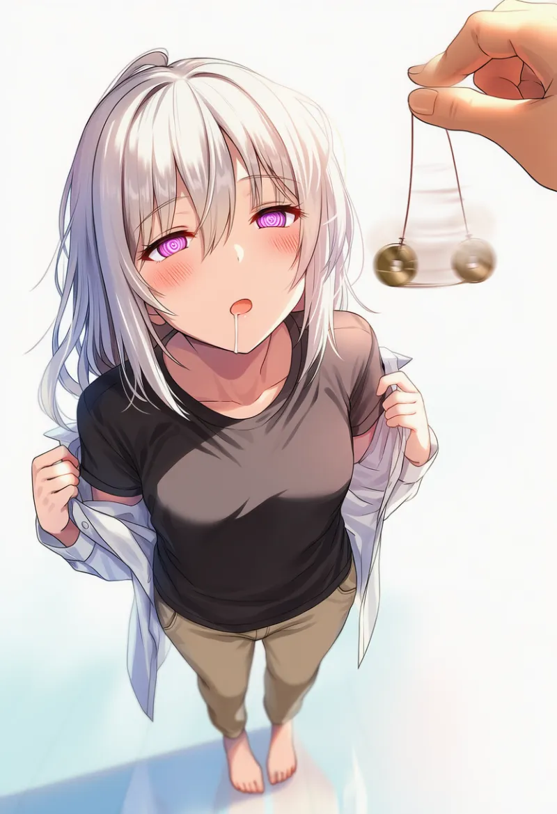 POV視点で振り子を使う催眠シーンのAIイラスト｜プロンプト紹介