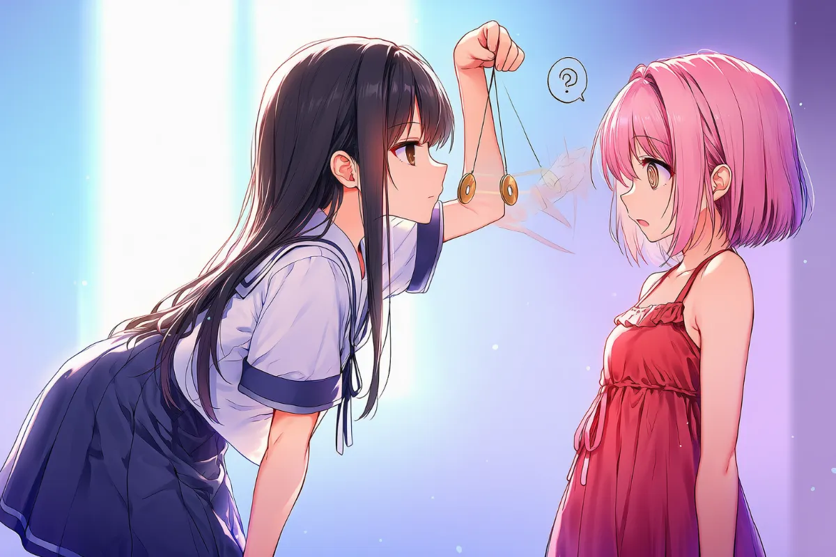 振り子で催眠術をかけるシーンのAIイラスト｜プロンプト紹介