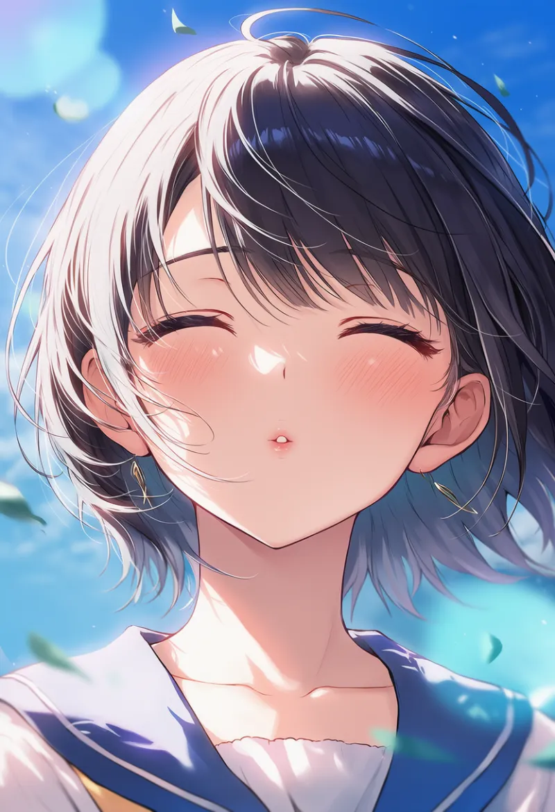 視聴者に向けたキスのAIイラスト|プロンプト紹介:incoming kiss