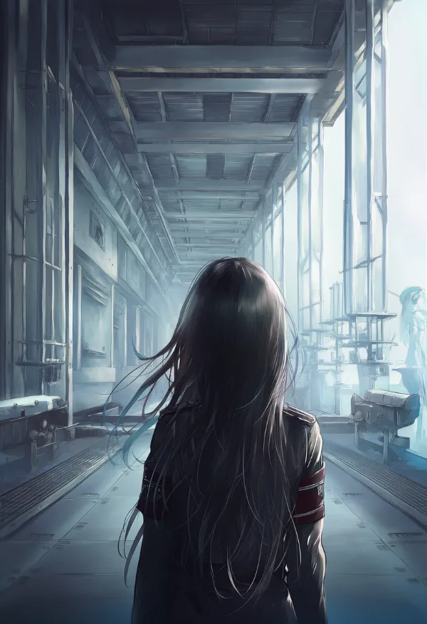 廊下のプロンプト:military base, interior corridor|軍事施設のAIイラスト