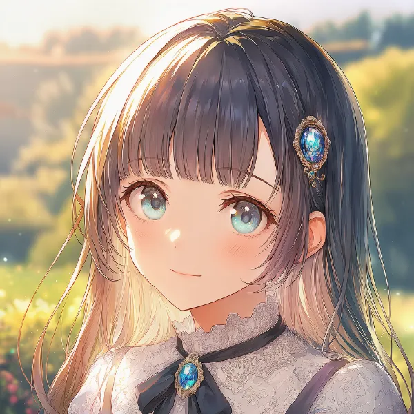 宝石の髪飾り（お嬢様ヘアのアクセサリ）のAIイラスト｜プロンプト紹介