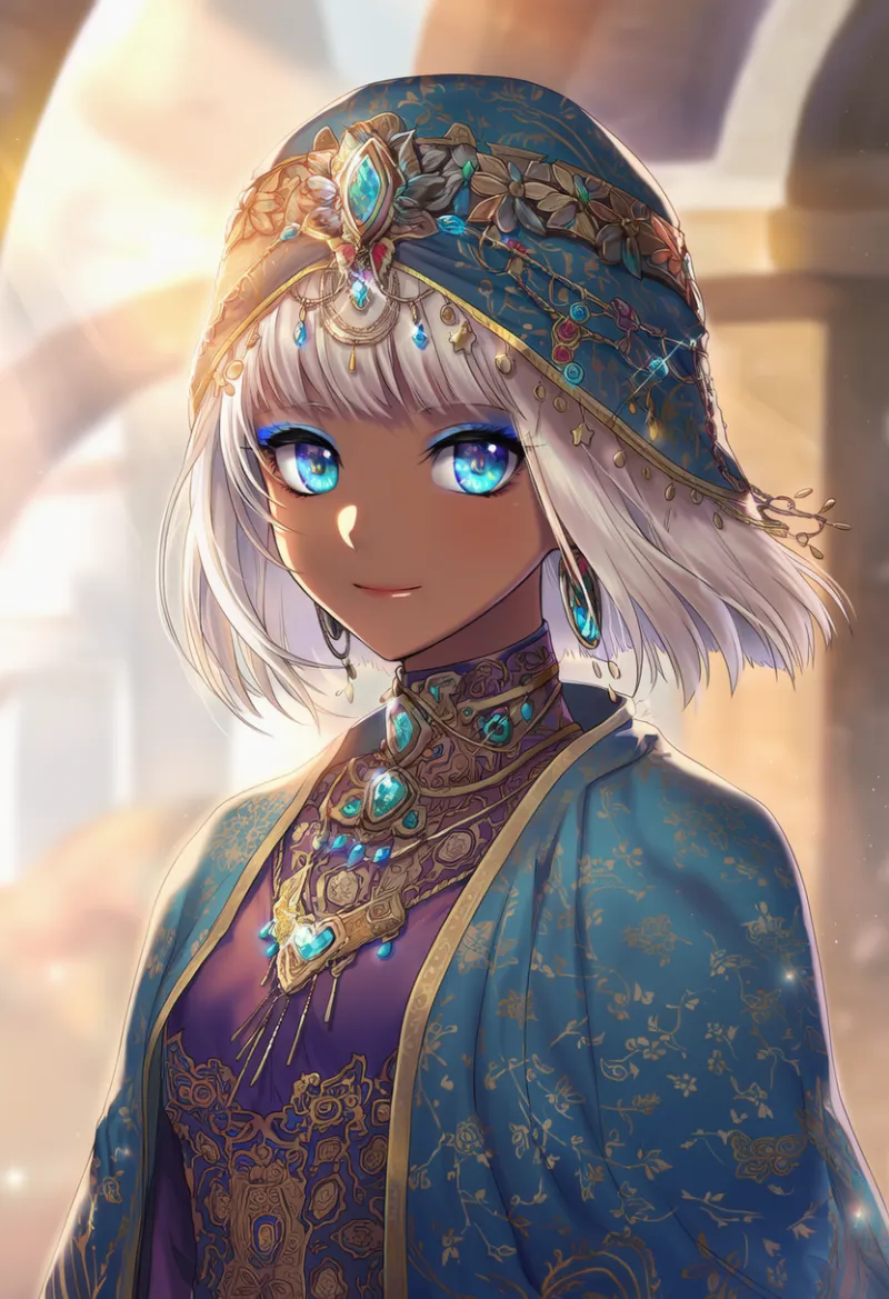 ケフィーヤのAIイラスト｜プロンプト紹介：keffiyeh, agal