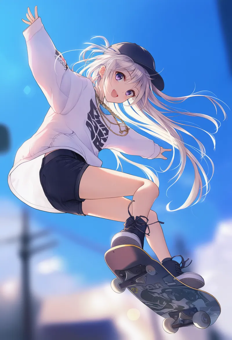 キックフリップのAIイラスト|プロンプト紹介(ヒップホップファッション)