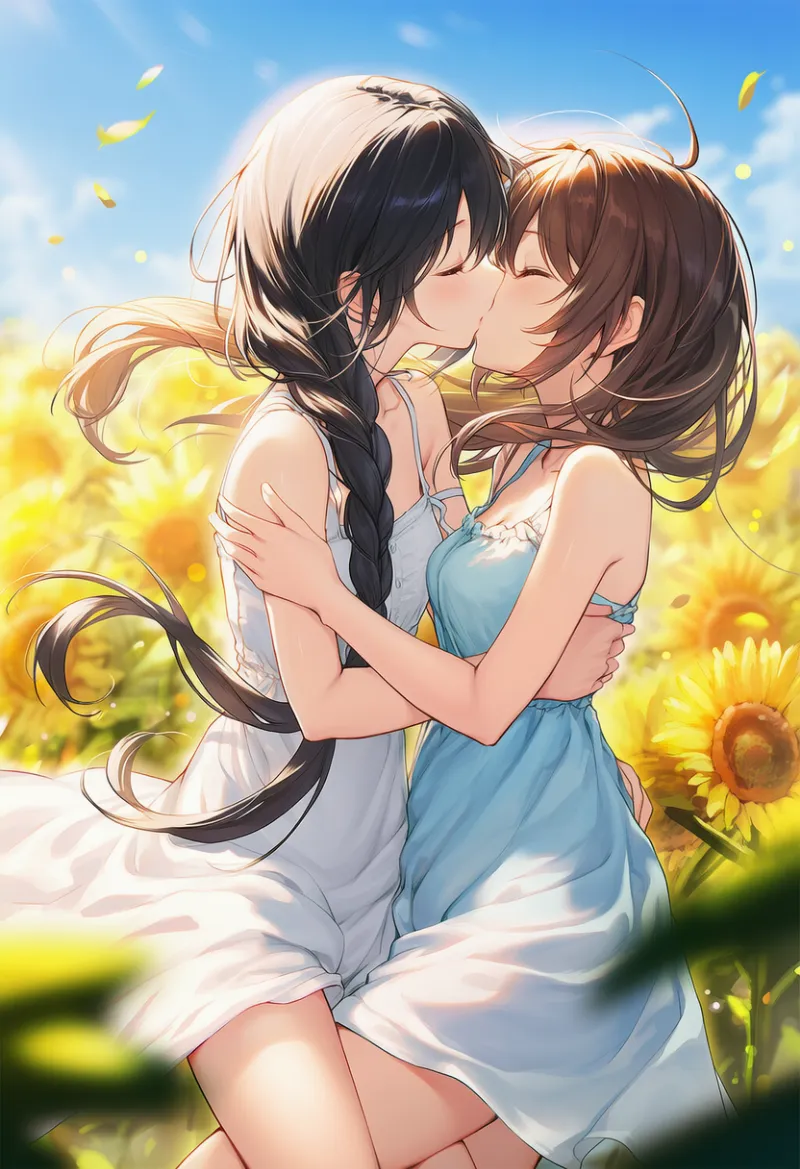 脚を絡めるキスのプロンプト|AIイラスト