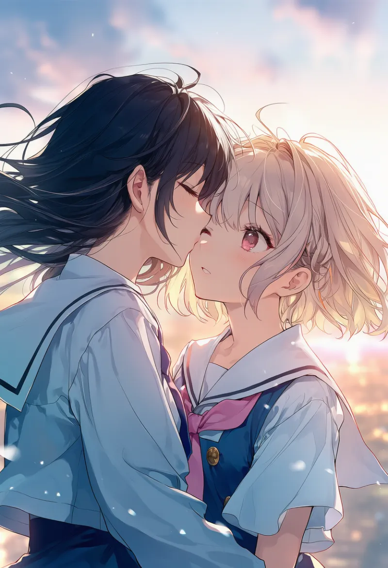 目にキスのAIイラスト|プロンプト紹介:kissing eye