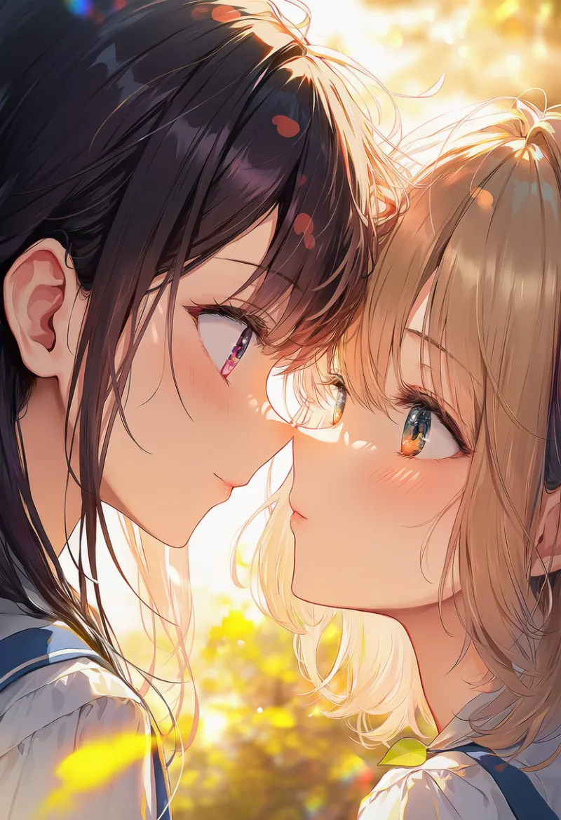 鼻にキスのAIイラスト|プロンプト紹介:kissing nose