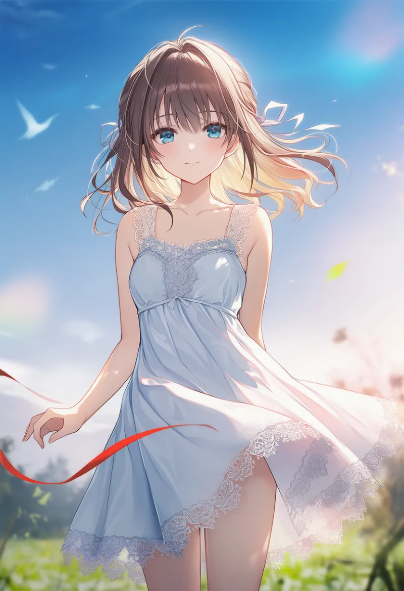 レースの縁取りのある服のAIイラスト｜プロンプト紹介