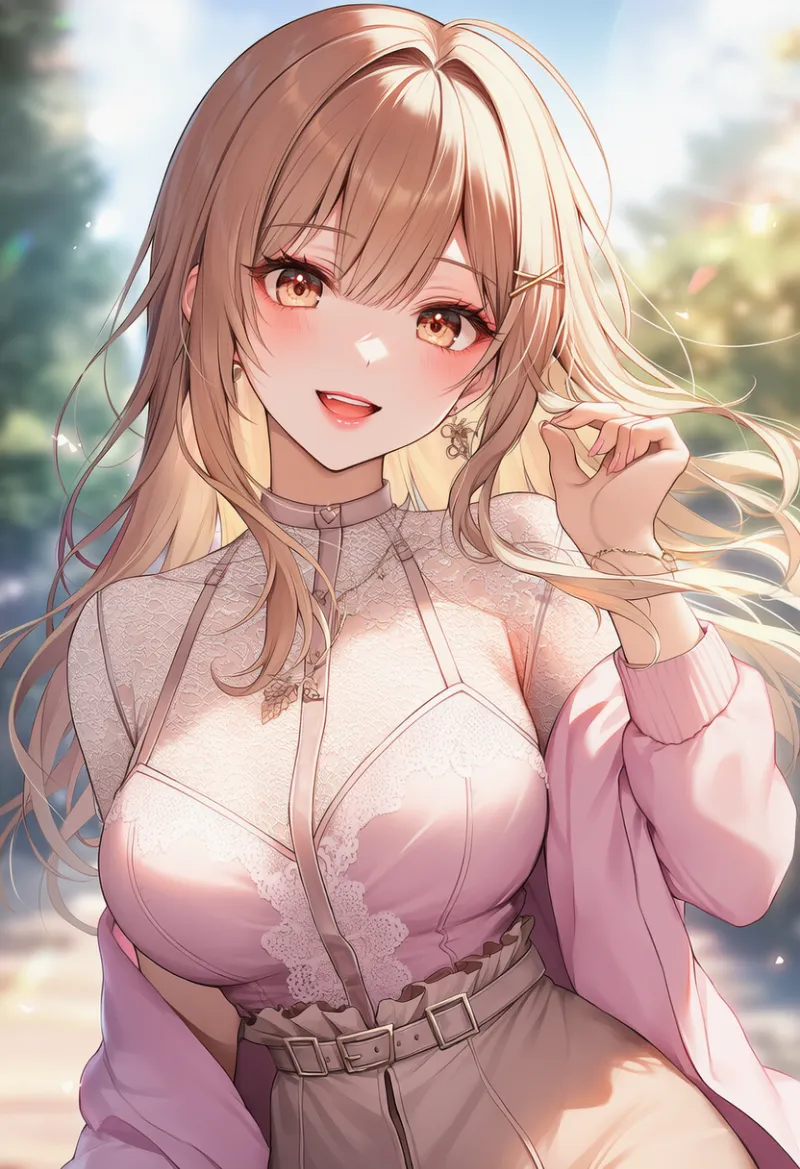 レースブラウスのAIイラスト（姫カジ）｜プロンプト紹介