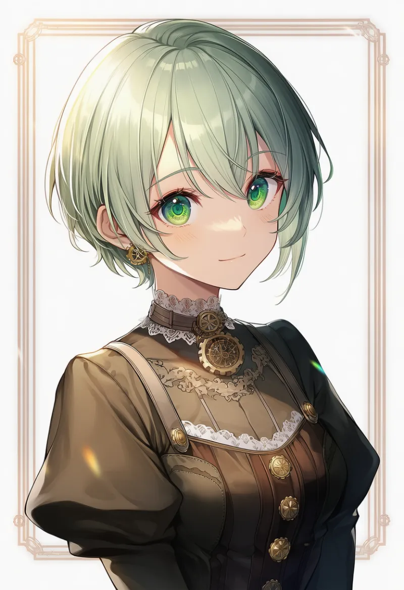 レースのチョーカーのAIイラスト(スチームパンク)|プロンプト紹介