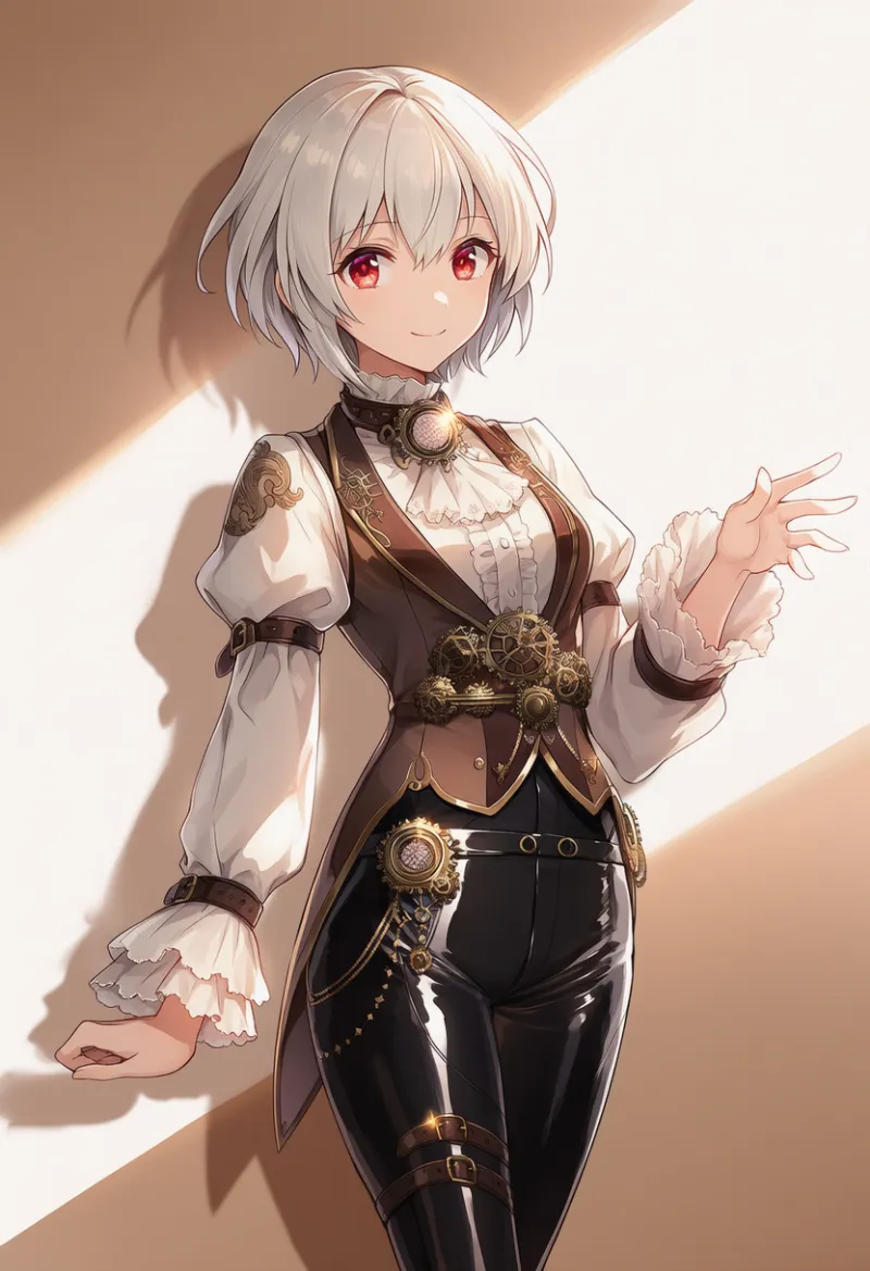 レザーパンツのAIイラスト(スチームパンク)|プロンプト紹介