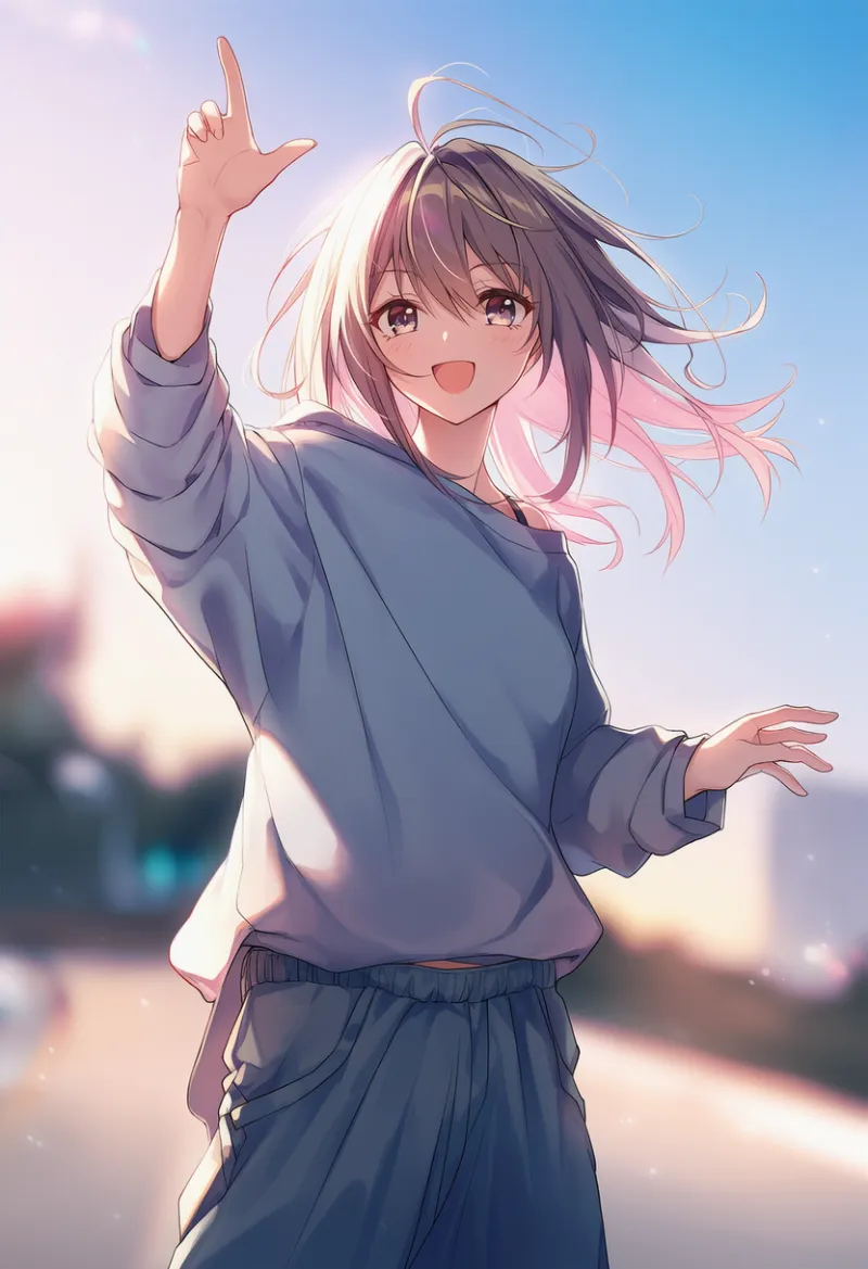 ゆったりパンツのAIイラスト|プロンプト紹介(ヒップホップファッション)