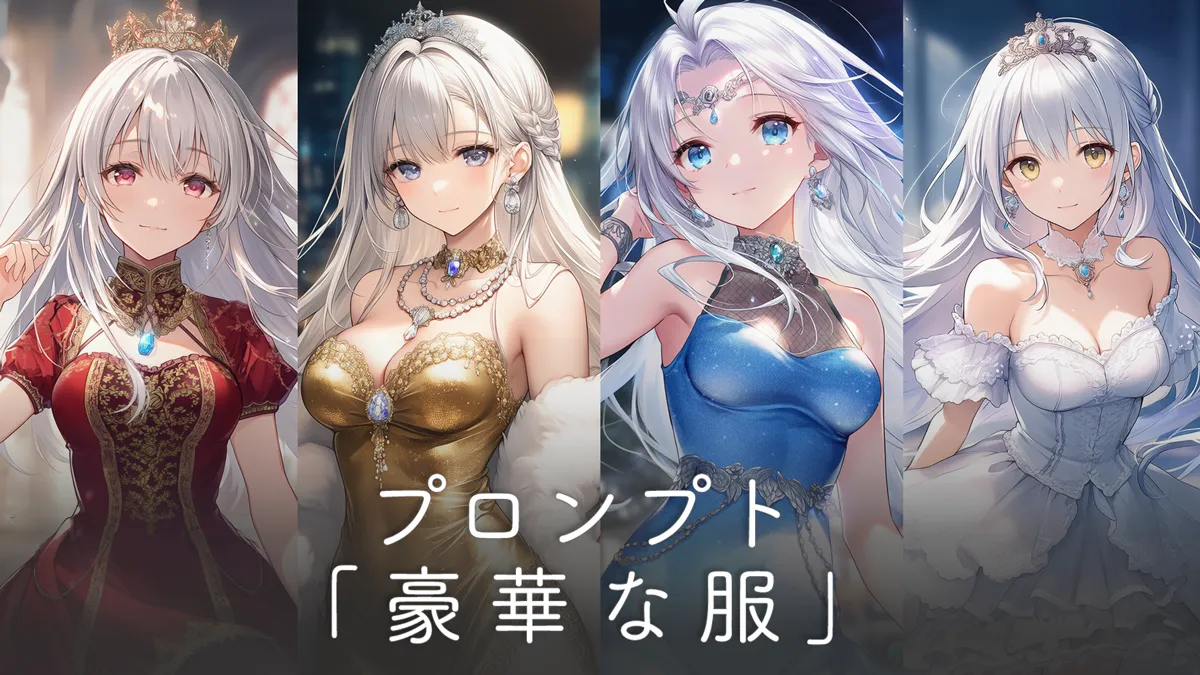 豪華な服のプロンプト集【AIイラスト】