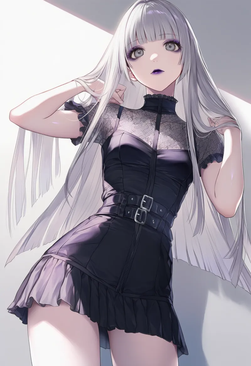 マイクロドレスのAIイラスト(ゴシックファション)|プロンプト紹介