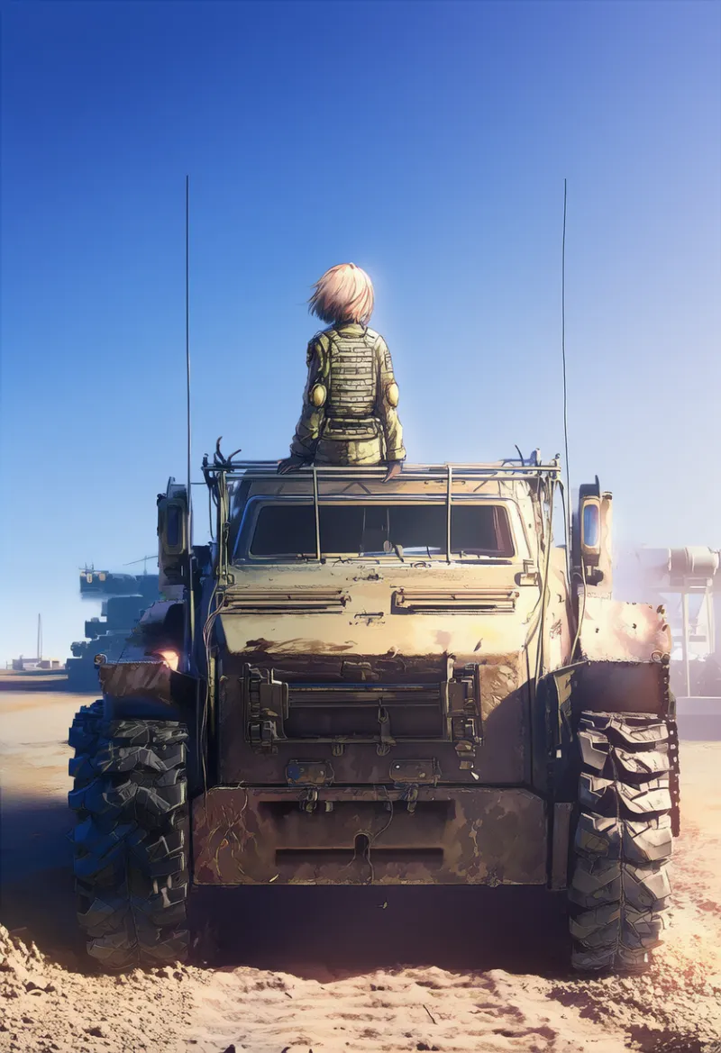 軍用トラックのプロンプト:military truck|AIイラスト