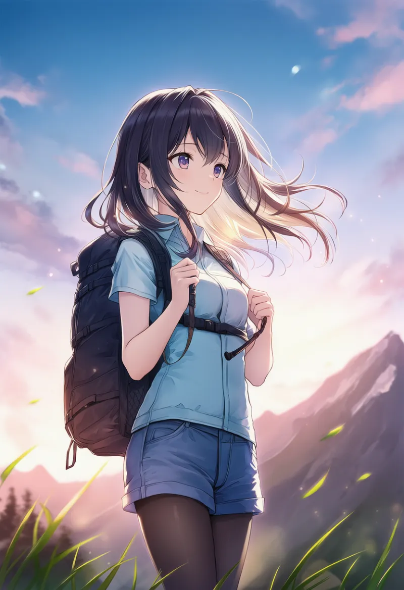 山の背景のAIイラスト（キャンプ場）｜プロンプト紹介