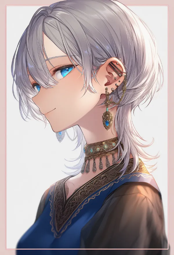 複数ピアスのAIイラスト｜プロンプト紹介