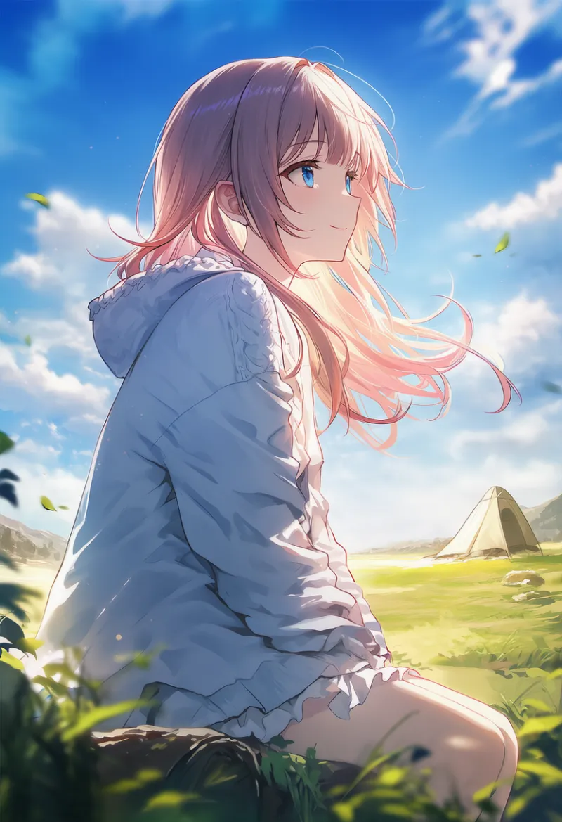 自然の背景のAIイラスト（キャンプ場）｜プロンプト紹介