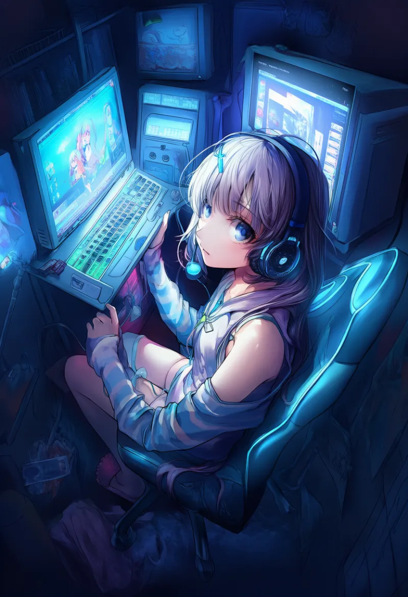 窓のない狭い部屋（ネカフェ風）のAIイラスト